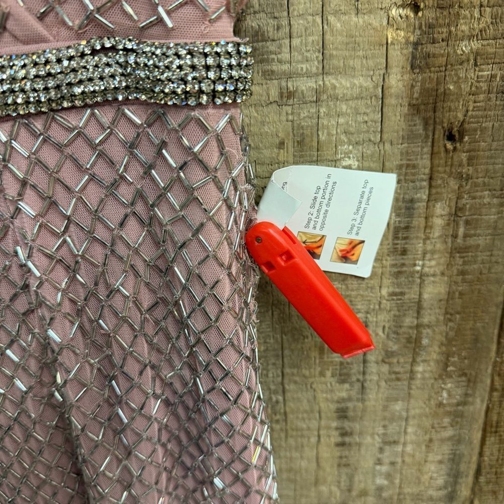 Mac Duggal 93787 beaded rose lattice Pink Midi Dress evening gown NWT $598 sz 8 - Picture 6 of 9